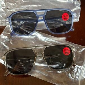 Stylish Blue and Silver Sunglasses Set